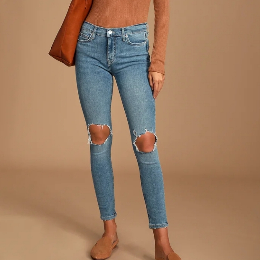 Free People Blowout Knee Skinny Jeans/Jennings 30